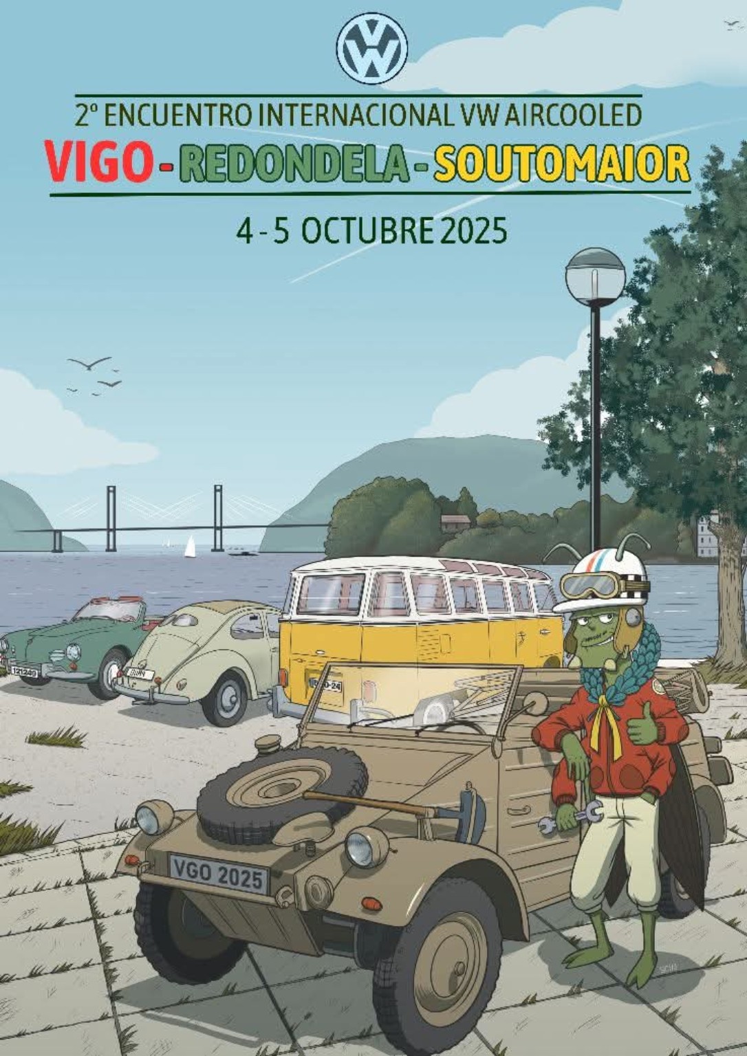 Cartel del segundo Encuentro Internacional VW Aircooled de Vigo, Redondela y Soutomaior, 2025